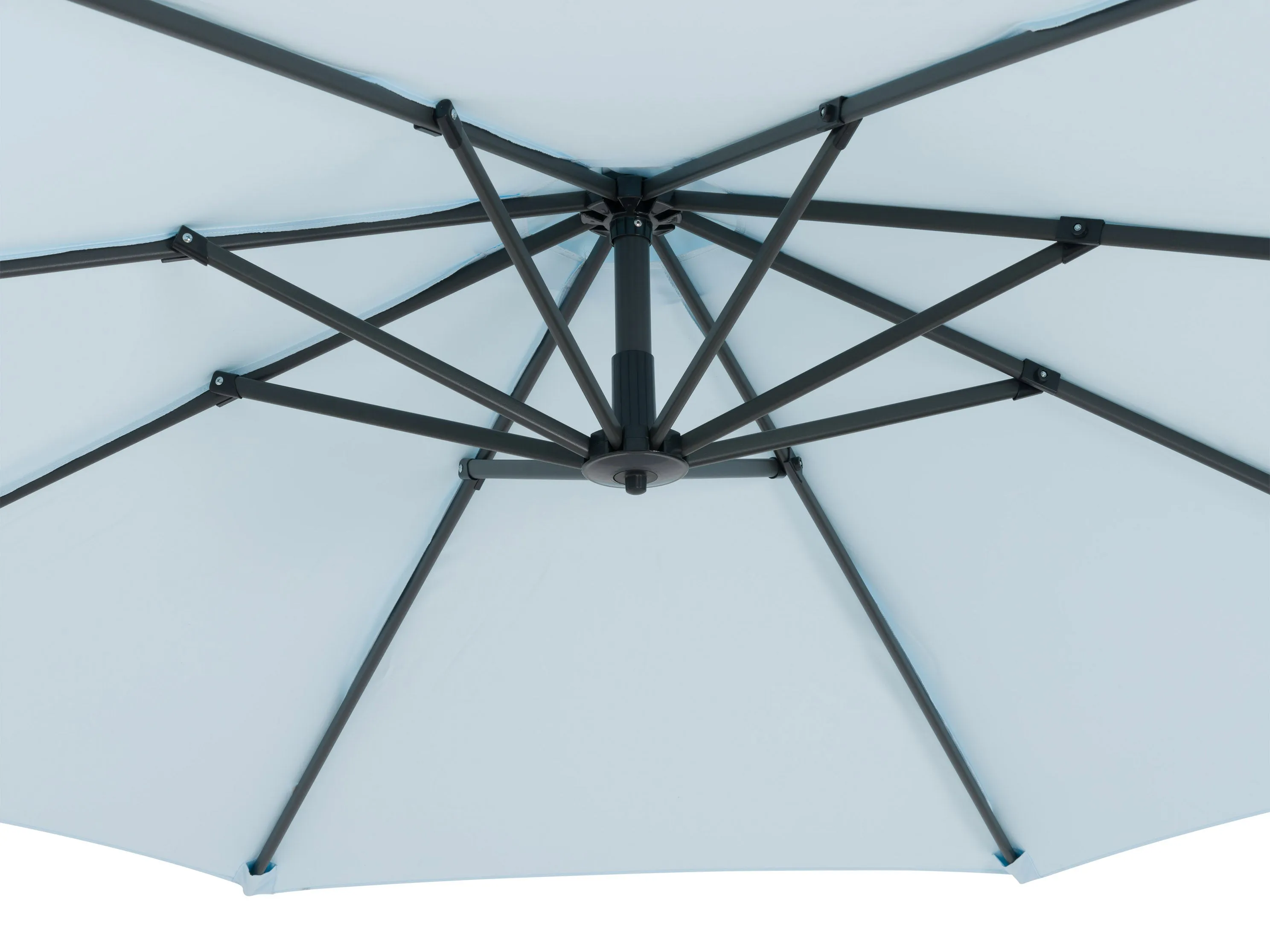 10ft Light Blue Cantilever Umbrella with Base