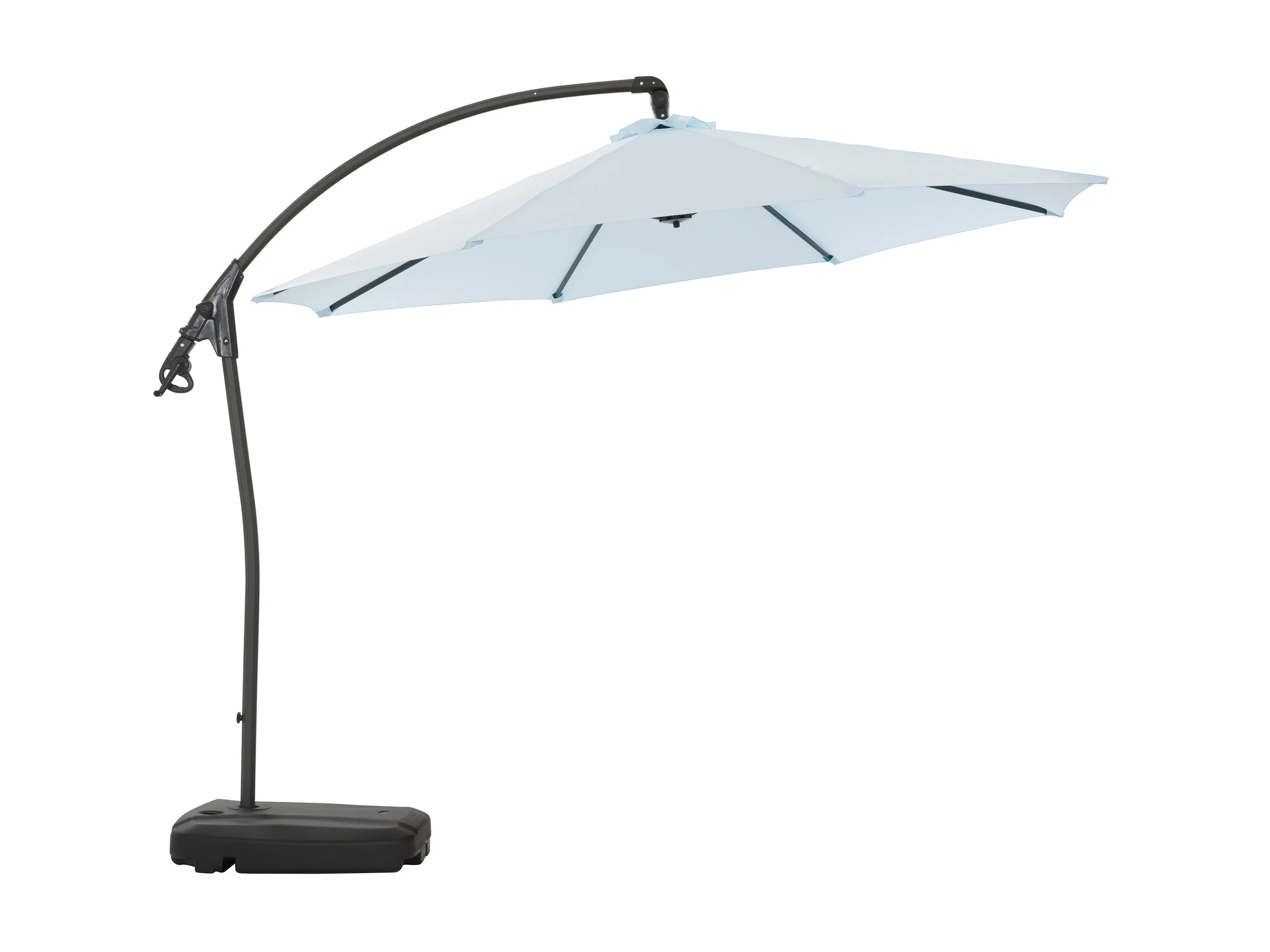 10ft Light Blue Cantilever Umbrella with Base