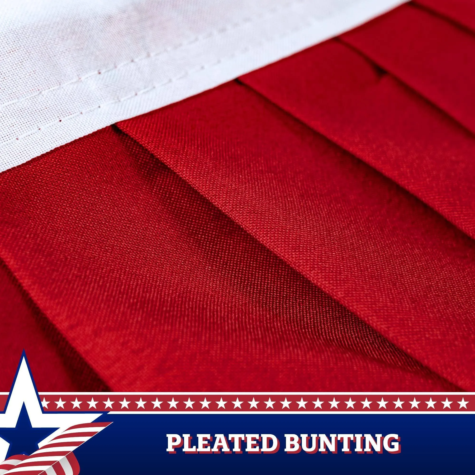 3 Pack USA Pleated Fan Flag 1.5x3 Ft American USA Bunting Decoration 150D Canvas