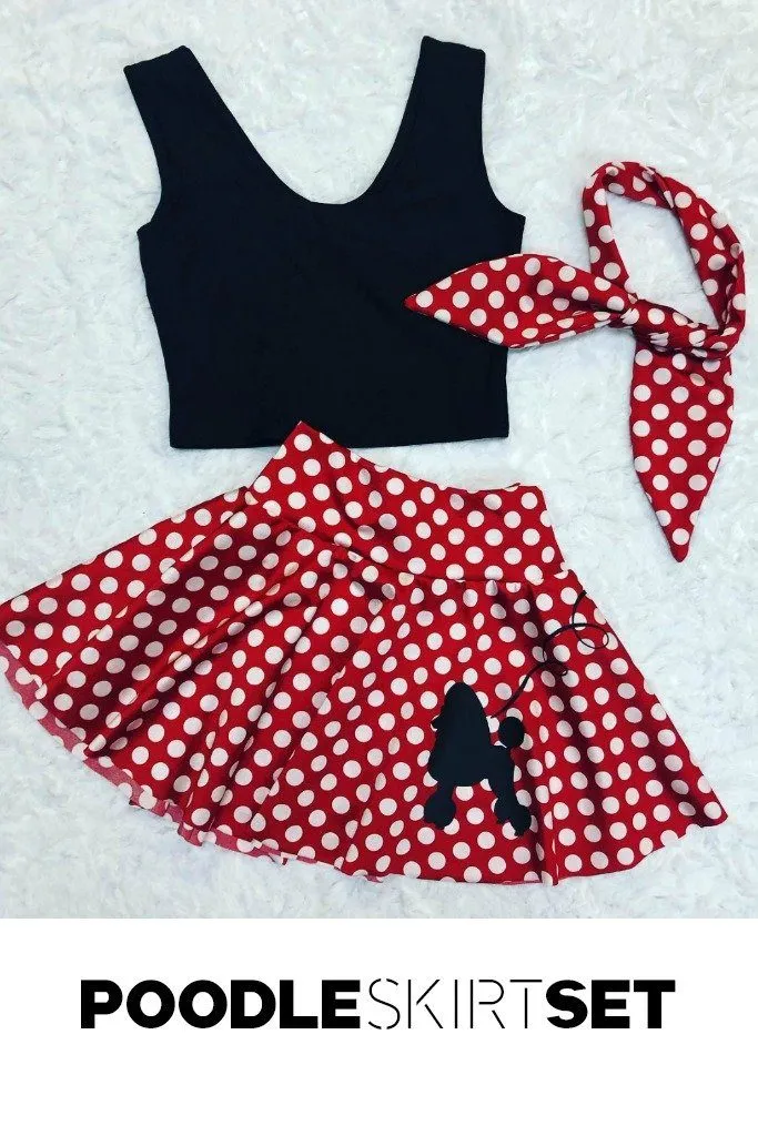 3PC Poodle Skirt Set