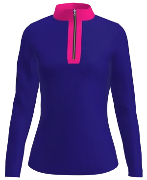 AB SPORT Women's Long Sleeve Royal Pink UV 40 Sun Shirt - LS02-ROYHP