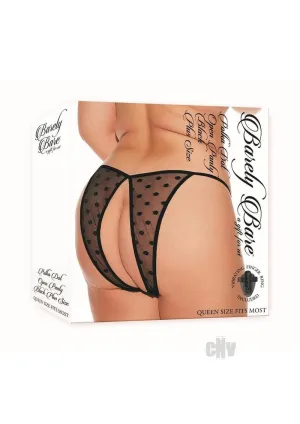 Barely B Polka Dot Open Panty Ps Blk