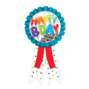 Birthday Celebration Confetti Pouch Award Ribbon 5.5" | 1 ct