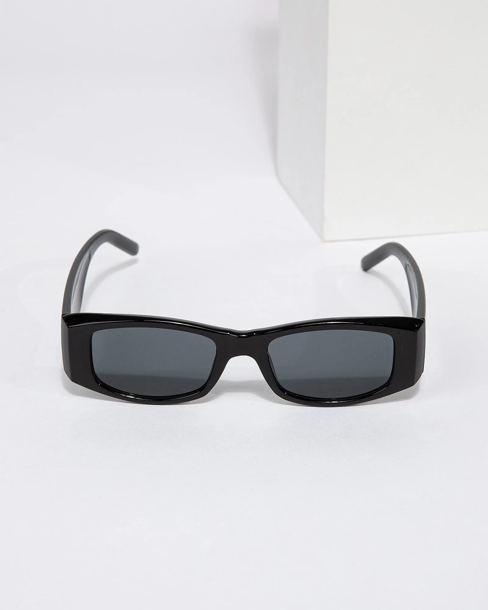 Black Rectangle Thick Framed Sunglasses