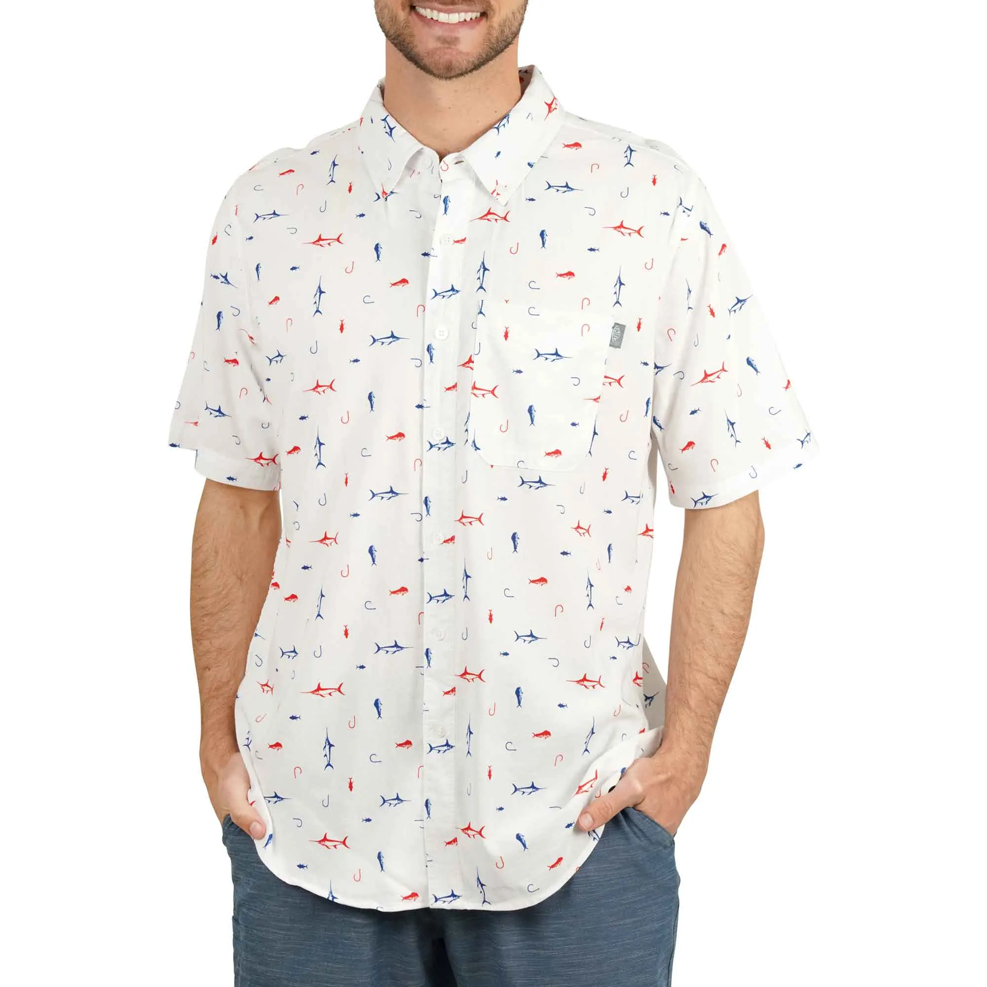 Boatbar SS Button Down Shirt | White