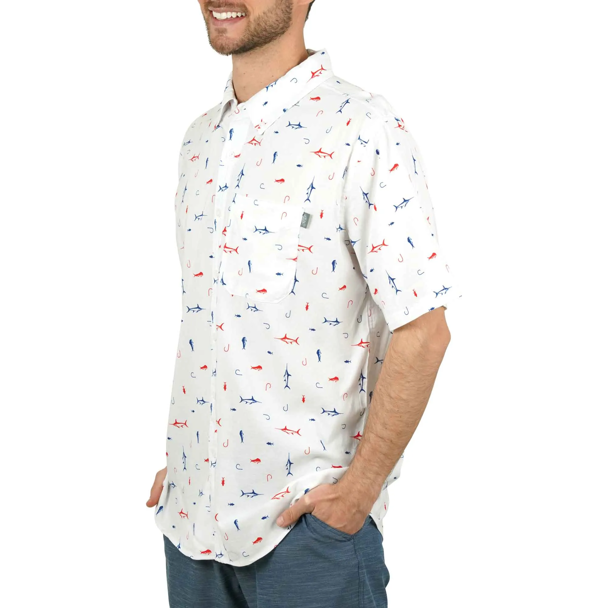 Boatbar SS Button Down Shirt | White