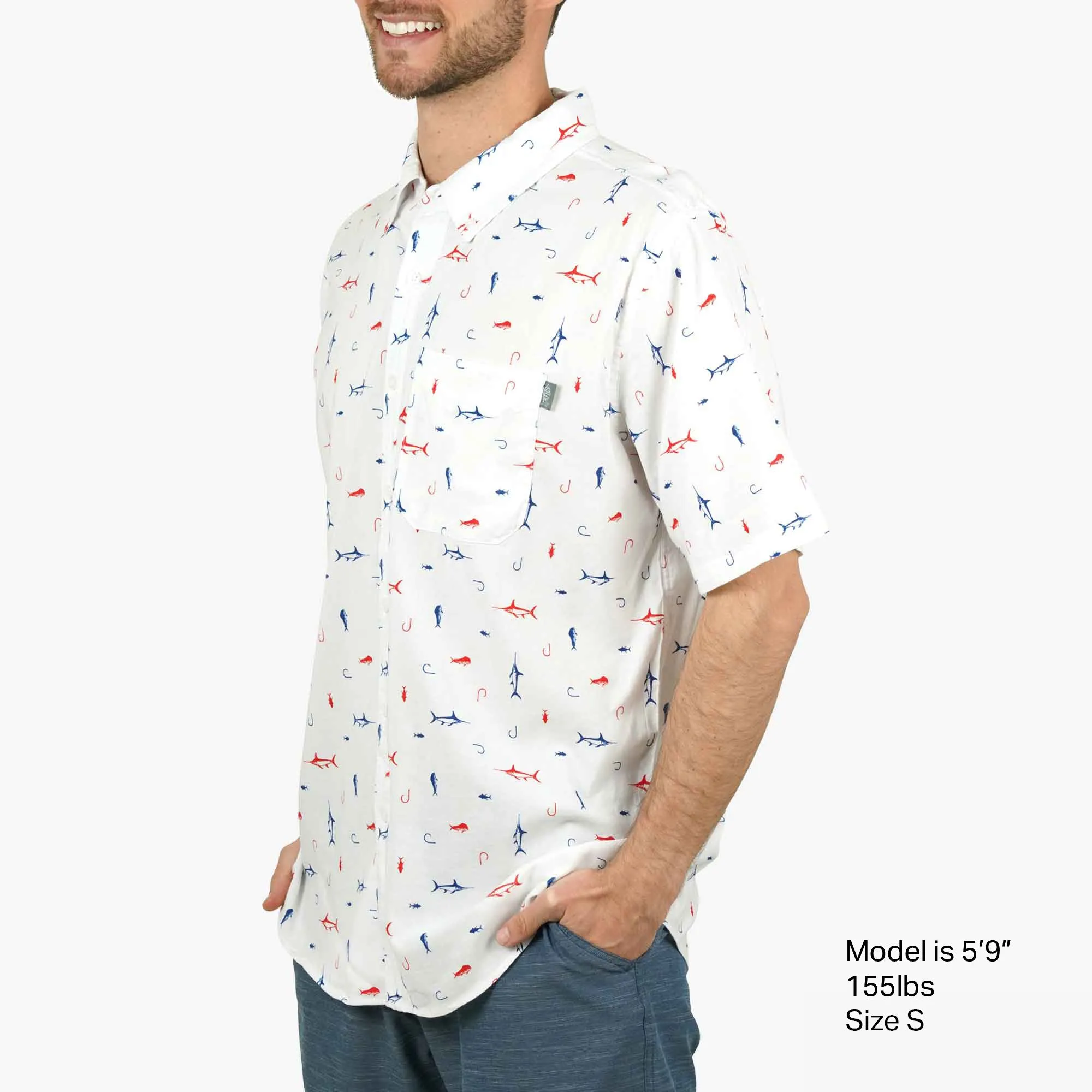 Boatbar SS Button Down Shirt | White