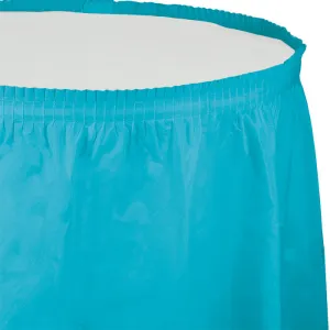 Bulk Bermuda Blue Plastic Tableskirt 29 inch x 14 ft (6 per Case)