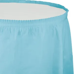 Bulk Pastel Blue Plastic Tableskirt 29 inch x 14 ft (6 per Case)