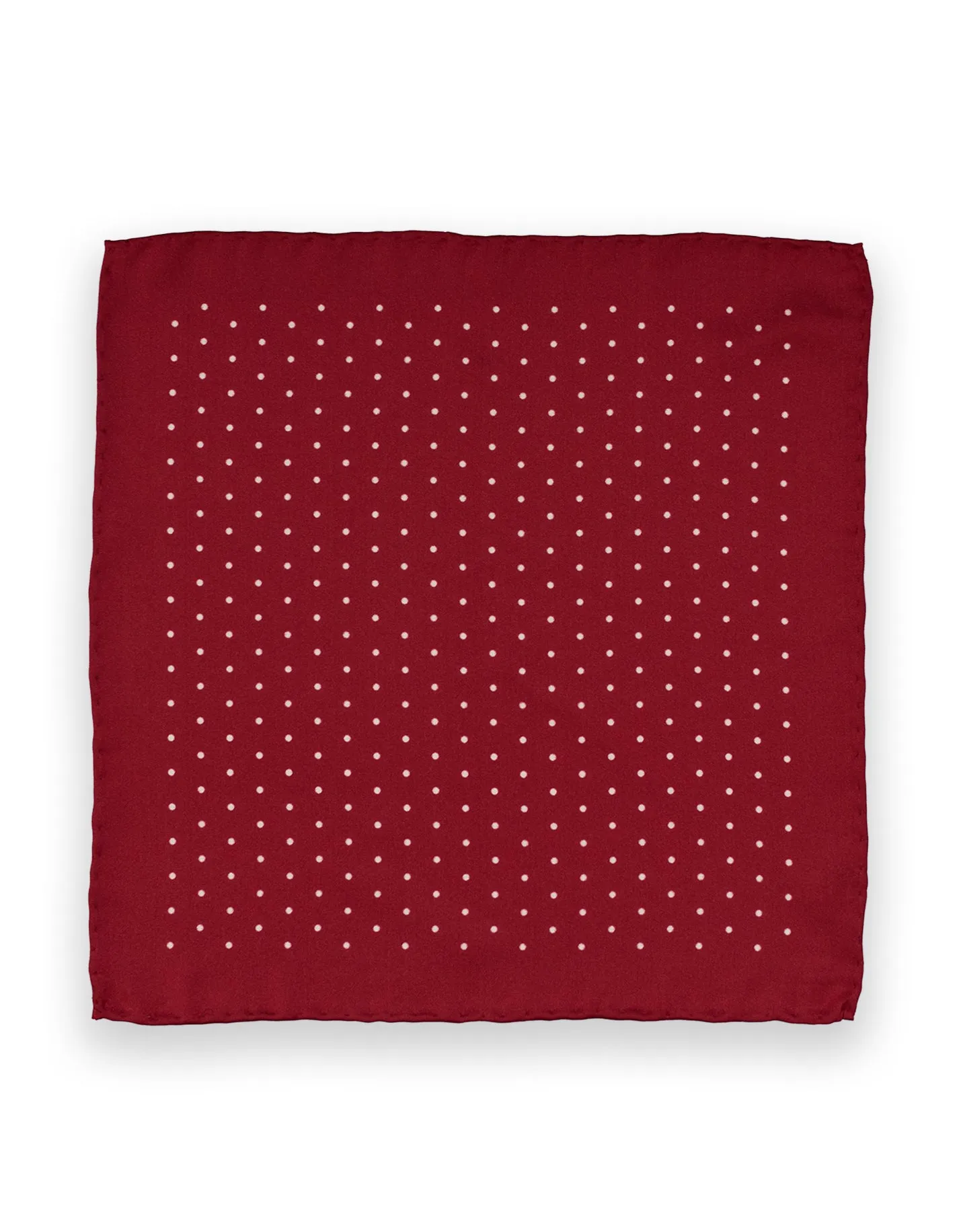 Burgundy Printed Polka Dot Pocket Square