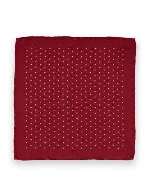 Burgundy Printed Polka Dot Pocket Square