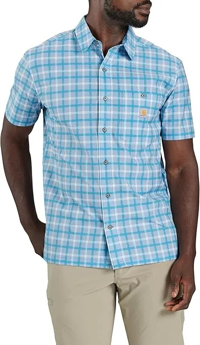 Carhartt Men's Force Sun Defender Relaxed Fit Lightweight Short-Sleeve Plaid Shirt