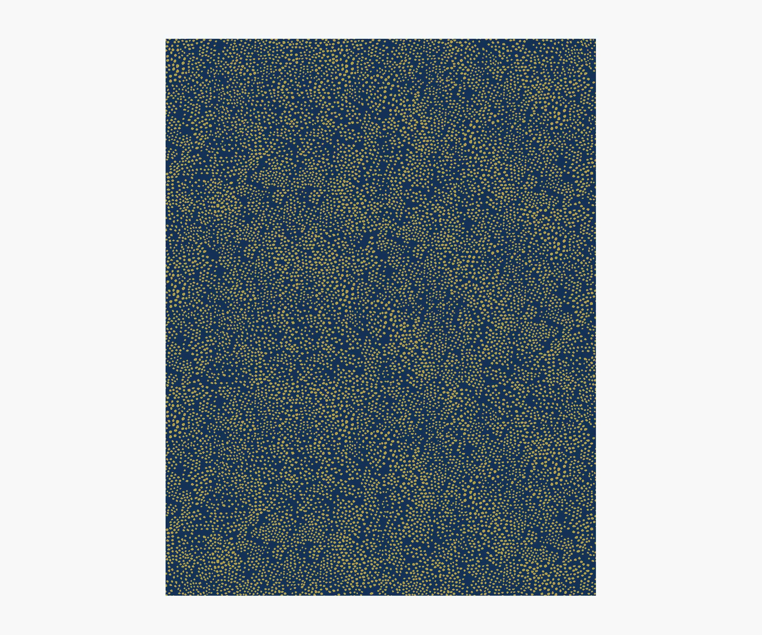 Champagne Dots Wallpaper Sample - Metallic Gold & Navy