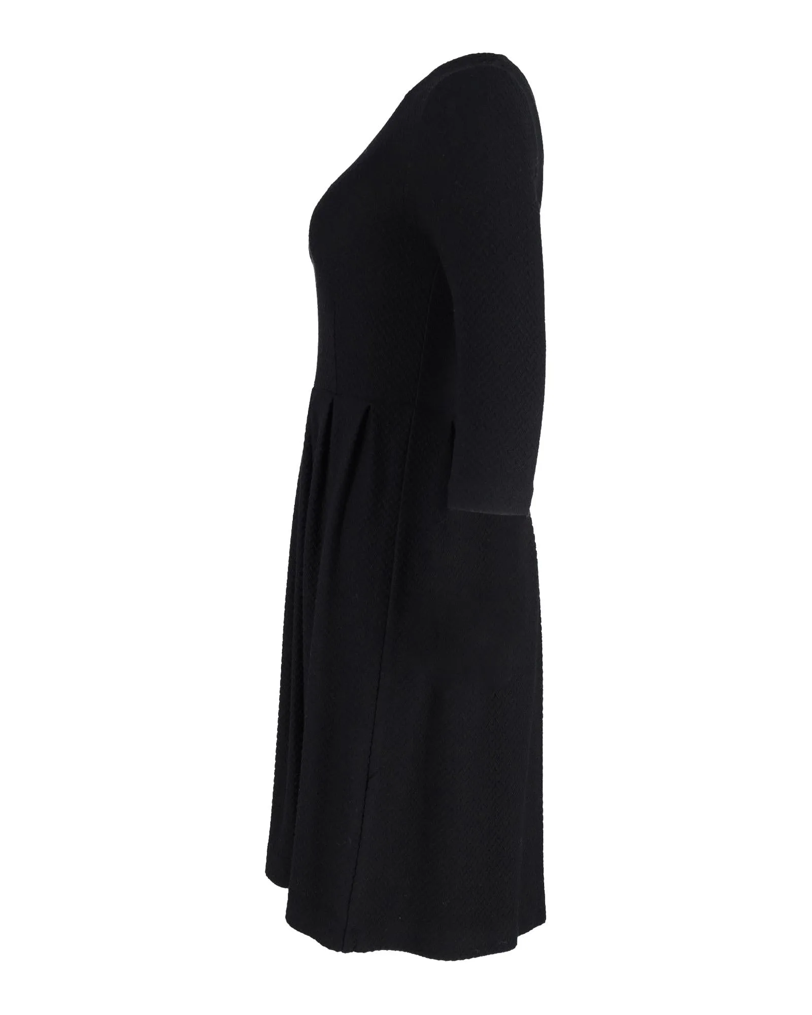 Charming Black Cotton Pleated Skirt Dress by Ganni