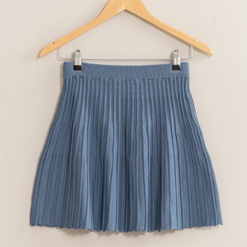 Charming Knits Pleated Flare Mini Skirt