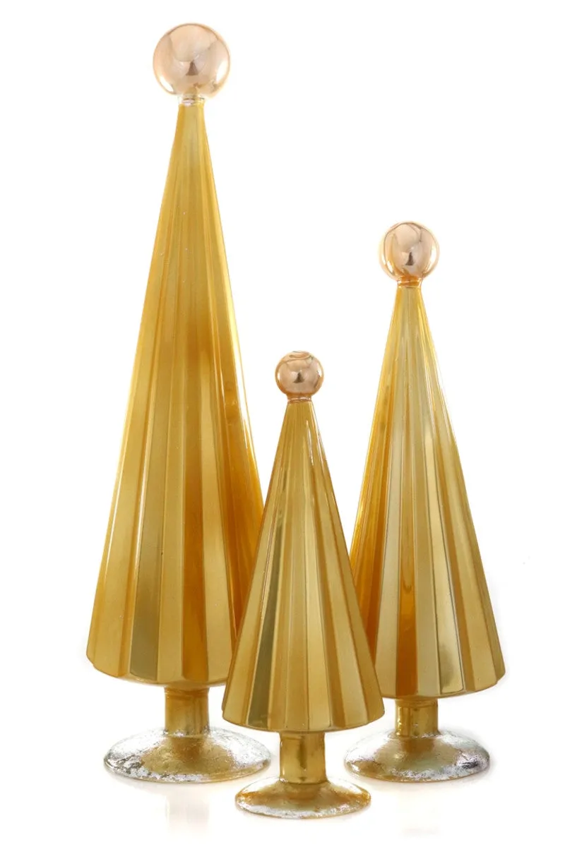 CodyFoster & CO Set of 3 Gold Pleated Trees