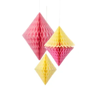 Decadent Decs Yellow & Pink Honeycomb Diamonds