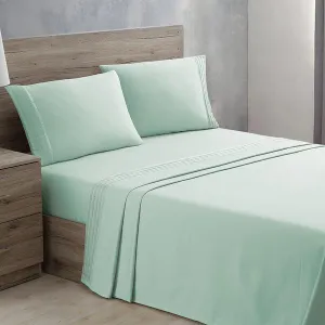 Dijon 4 Piece King Size Pleated Hem Cotton Sheet Set