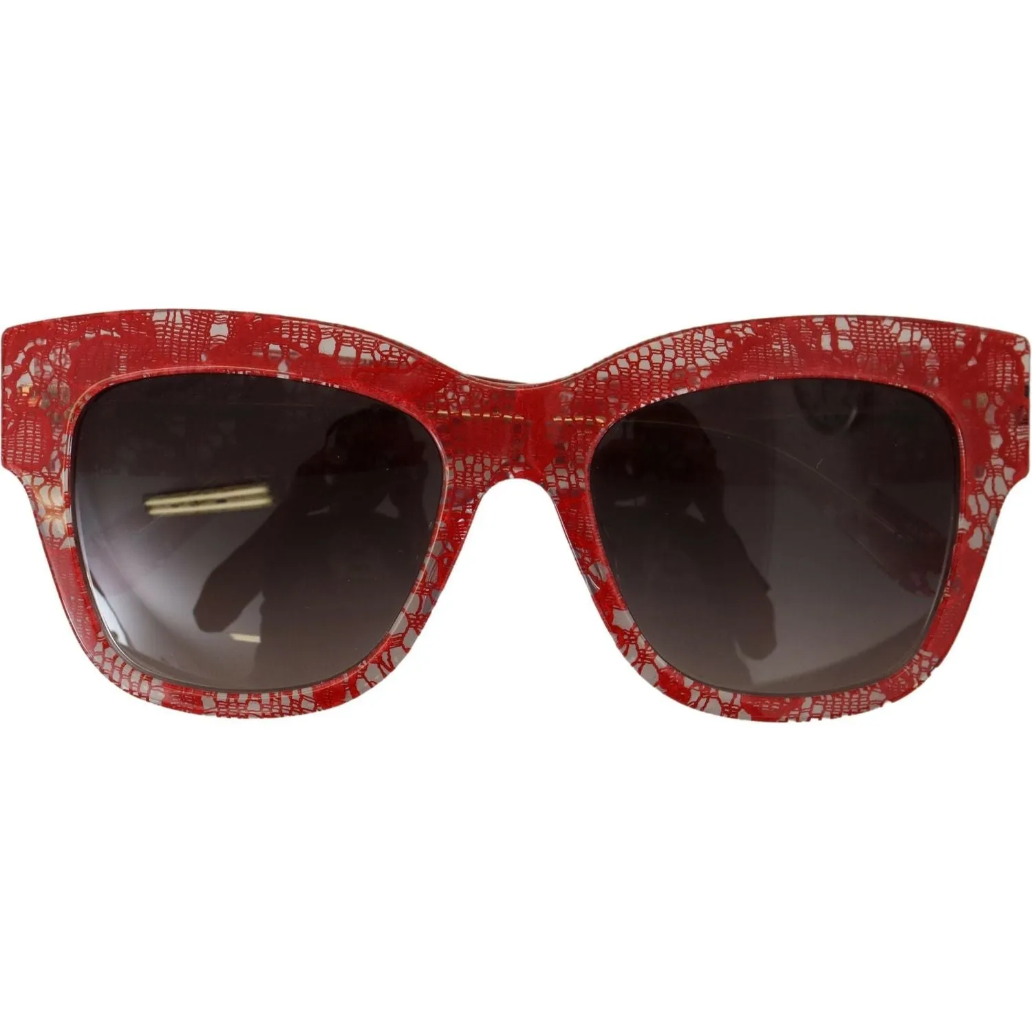 Dolce & Gabbana Elegant Red Lace Detail Sunglasses