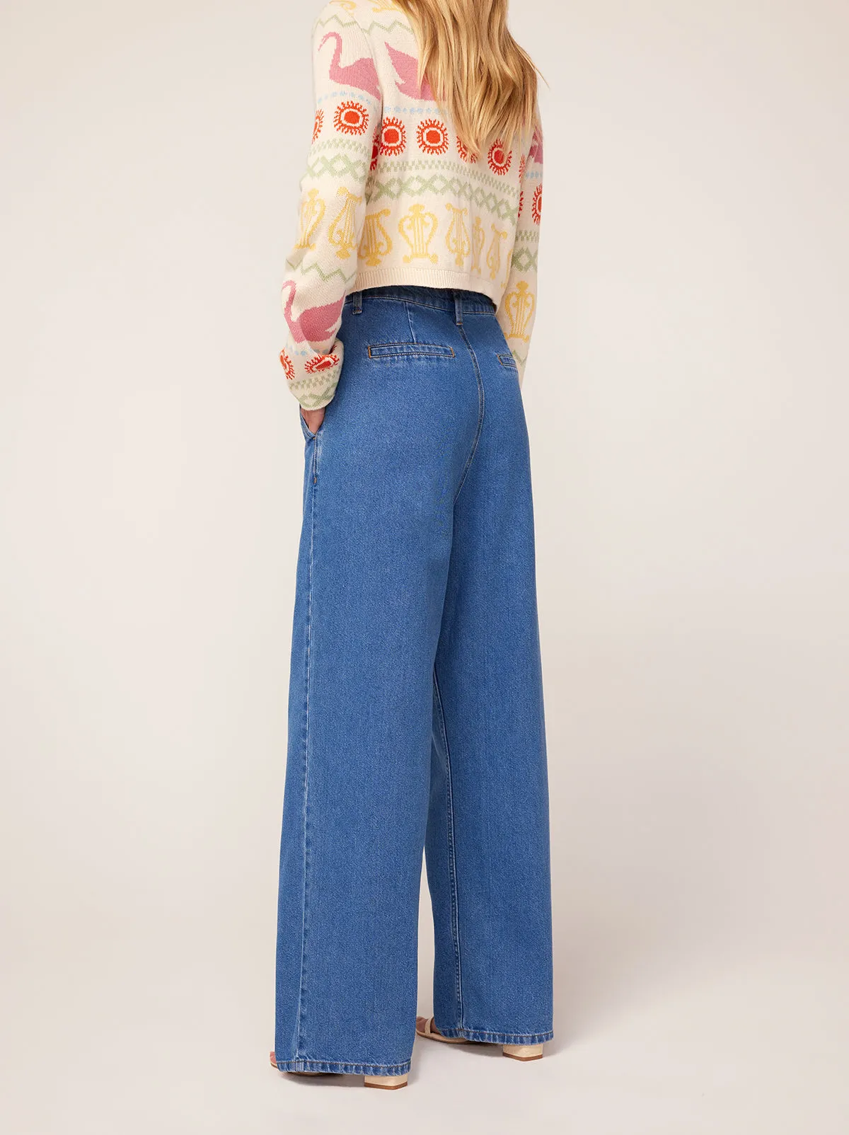 Edith Denim Pleated Front Trousers