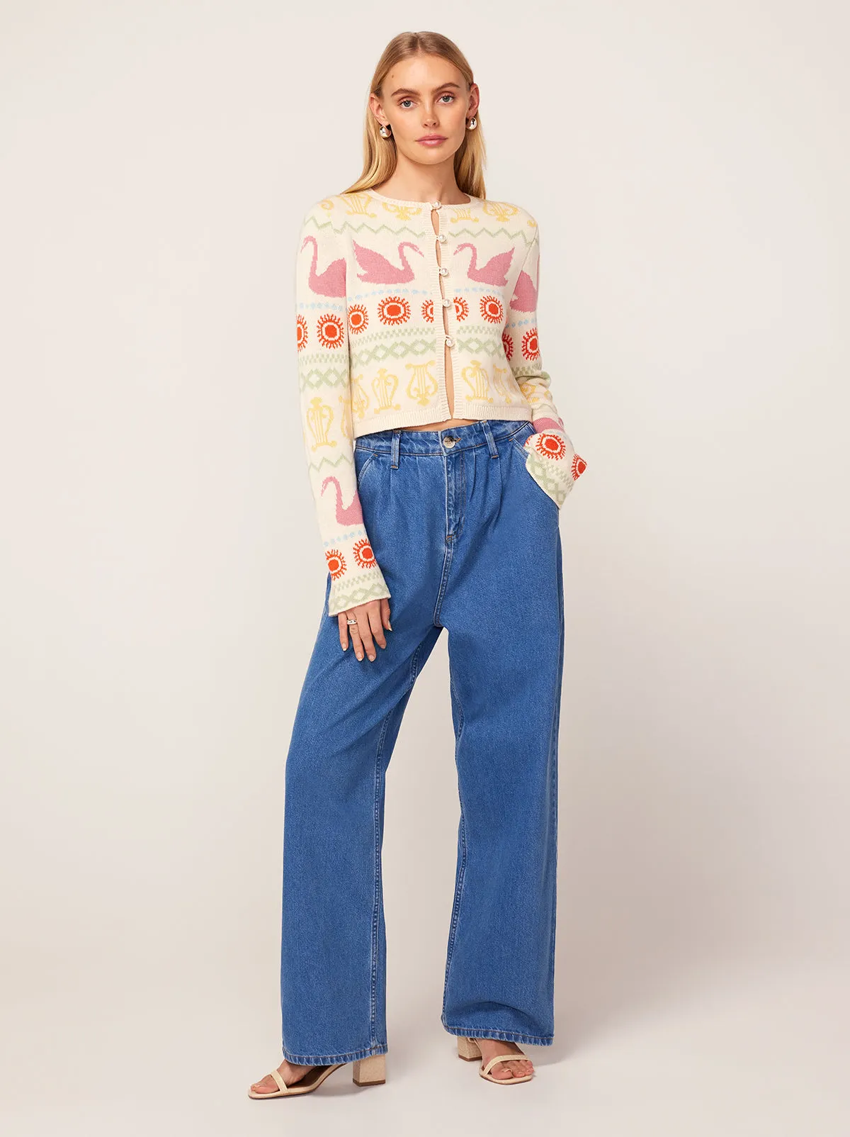 Edith Denim Pleated Front Trousers