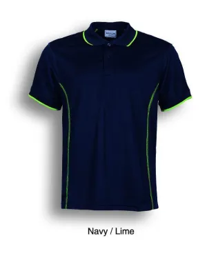 Essentials Golf S/S Polo - Navy/Lime