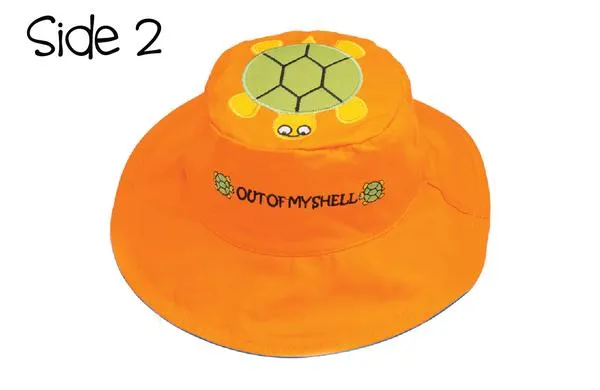 FlapJackKids - Reversible Kids' Sun Hat - Beaver / Tent