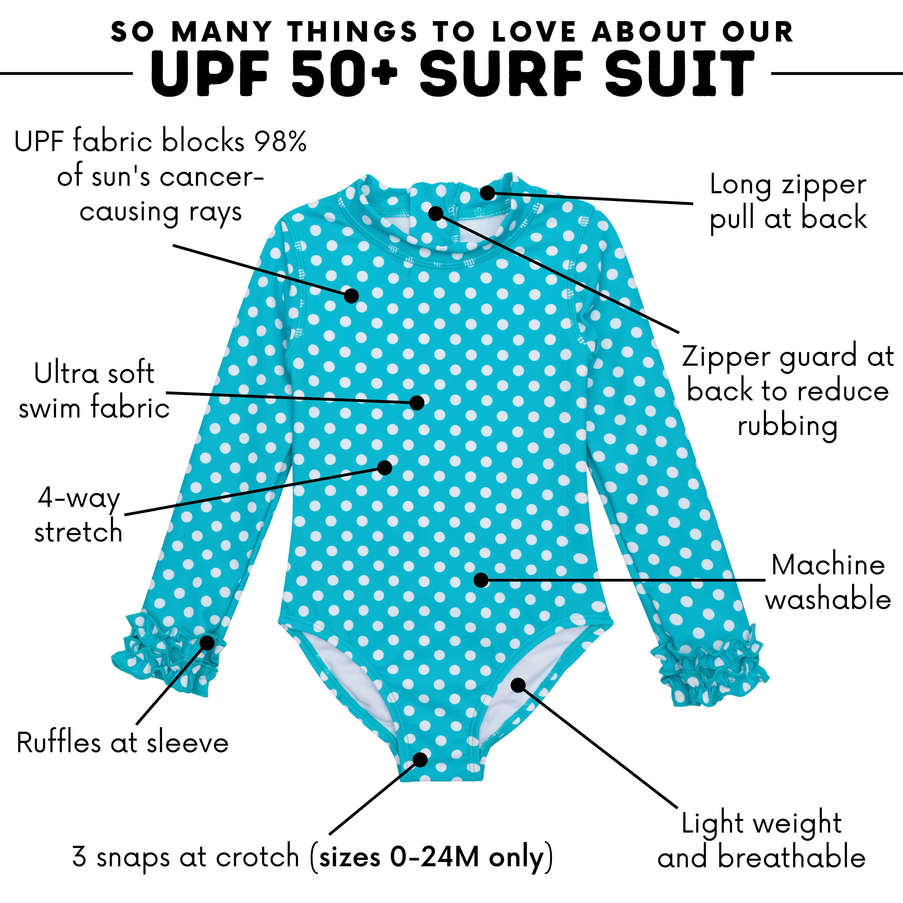 Girls Long Sleeve Surf Suit (One Piece Bodysuit) | "Scuba Sassy Surfer"