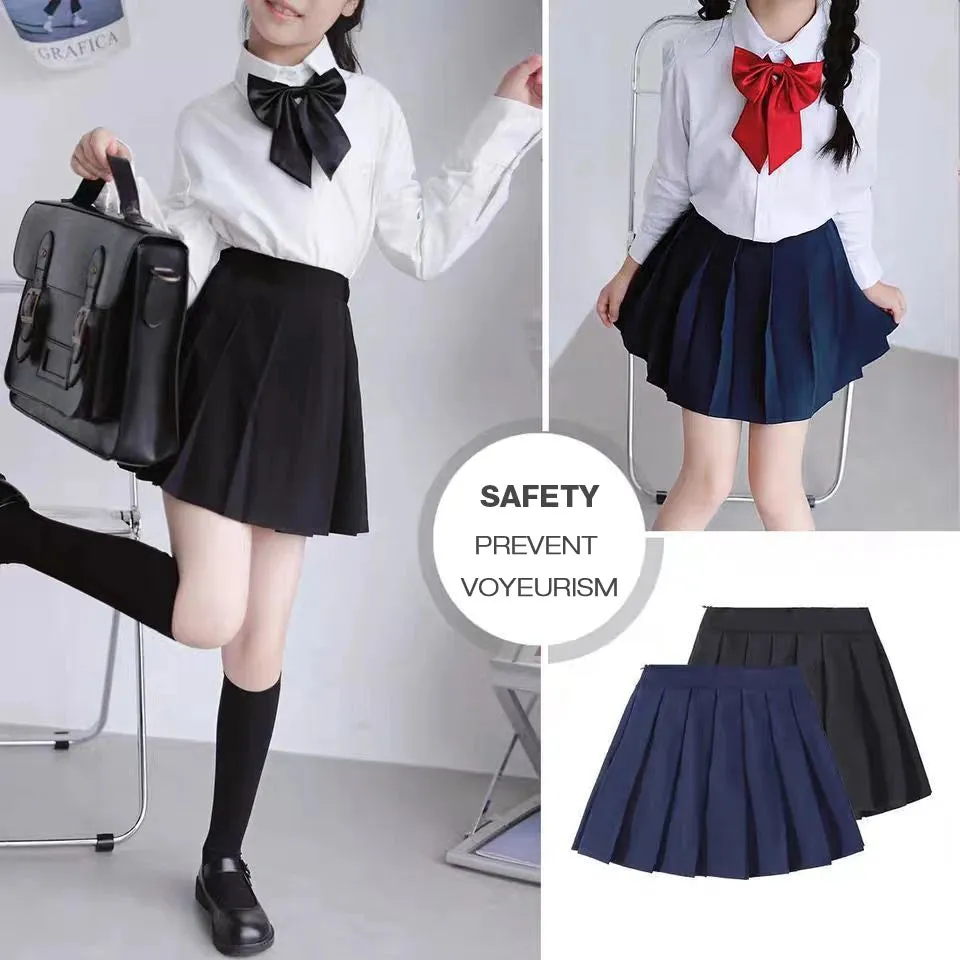 Girls Skirts spring Autumn Vintage Pleated Plaid Skirts School Teens Girl Spring Kids Skirt Children Clothing 2-14Yrs