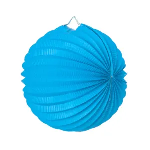 Glacier Blue Pleated Paper Lantern - 20cm