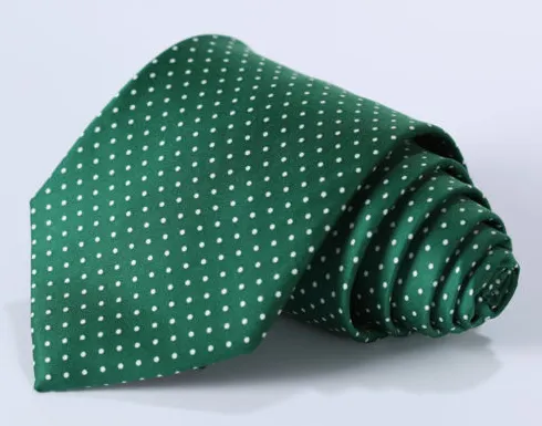 Green & White Pin Dot Necktie