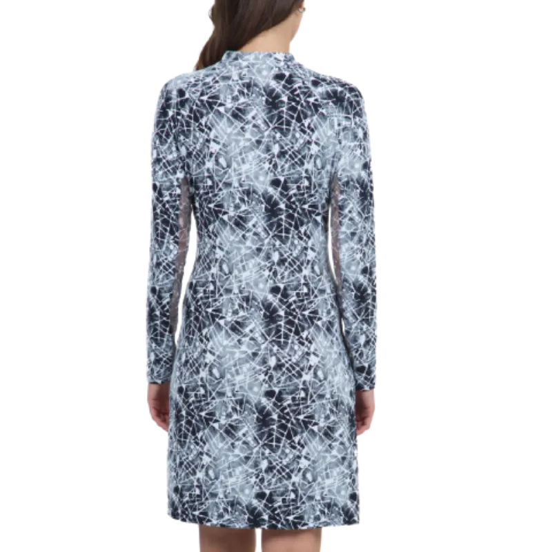 IBKUL Evie L/S Mock Neck Dress - Black/White