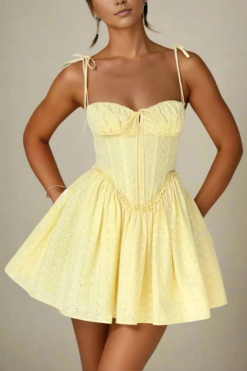 Indiana Bodycon Mini Dress - Sun Yellow