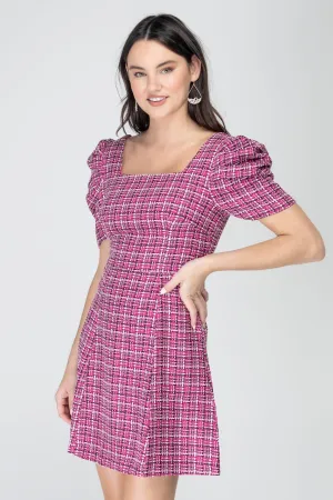 Jolly Molly Square Neck Puff Sleeve Dress