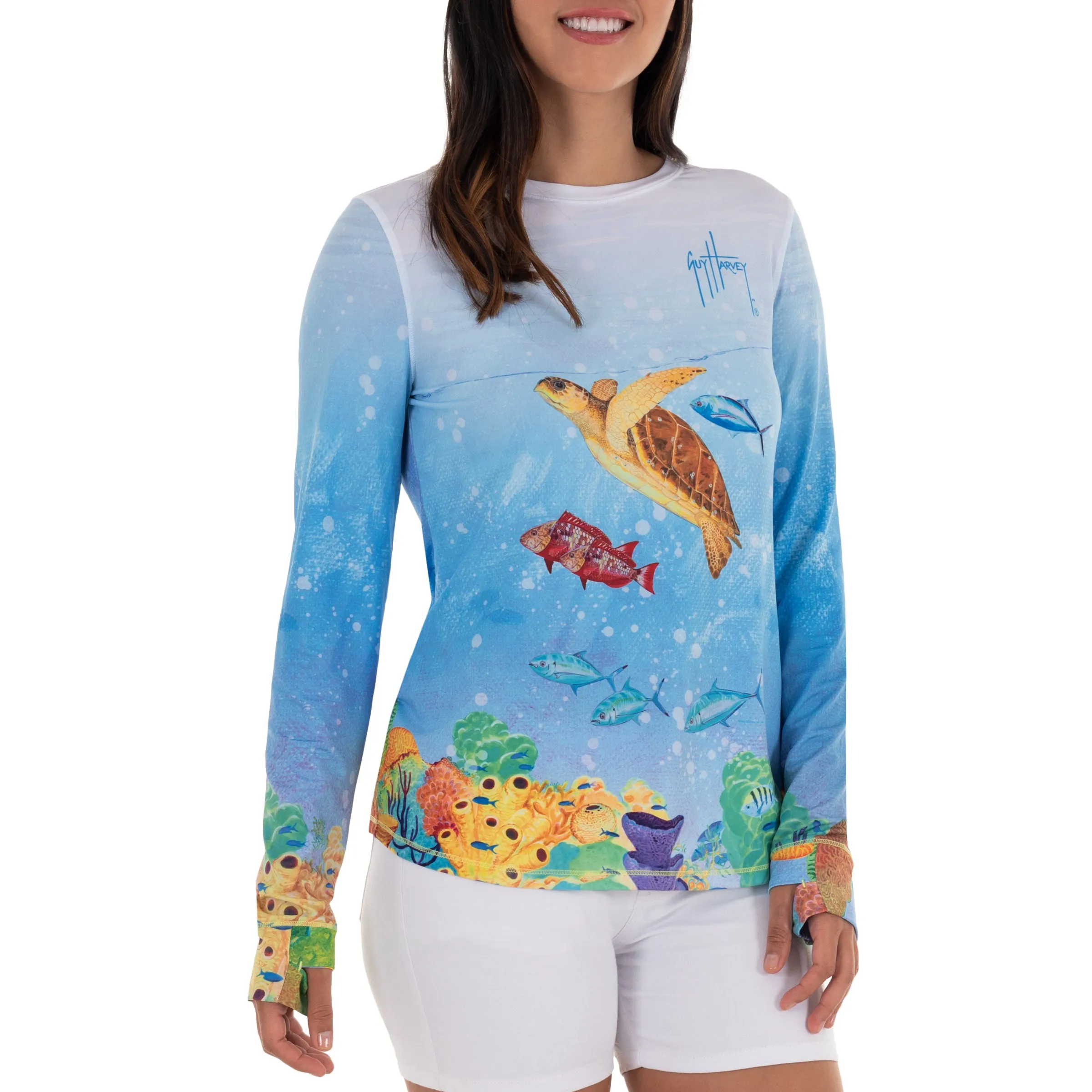 Ladies Turtle Reef Long Sleeve Sun Protection Top