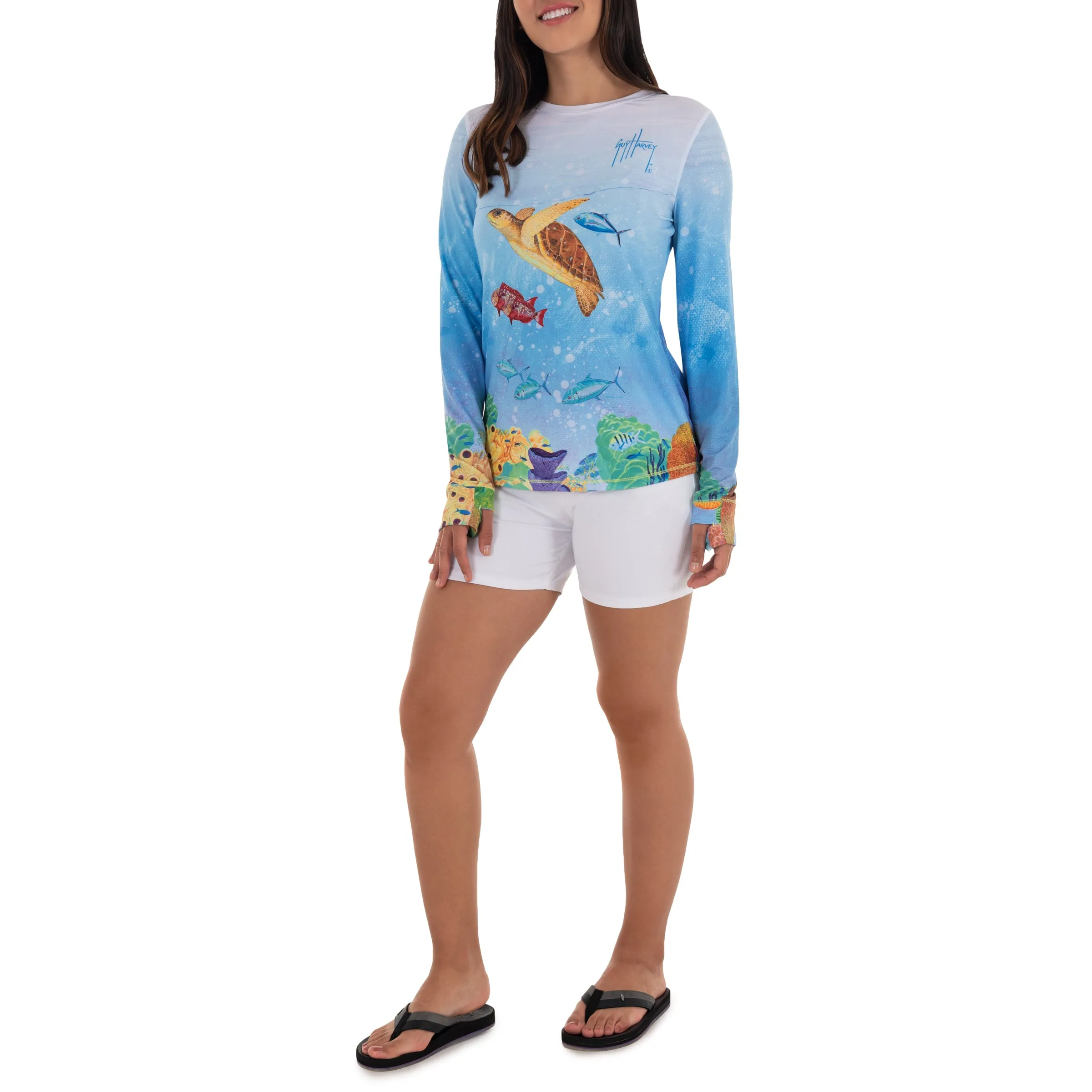 Ladies Turtle Reef Long Sleeve Sun Protection Top