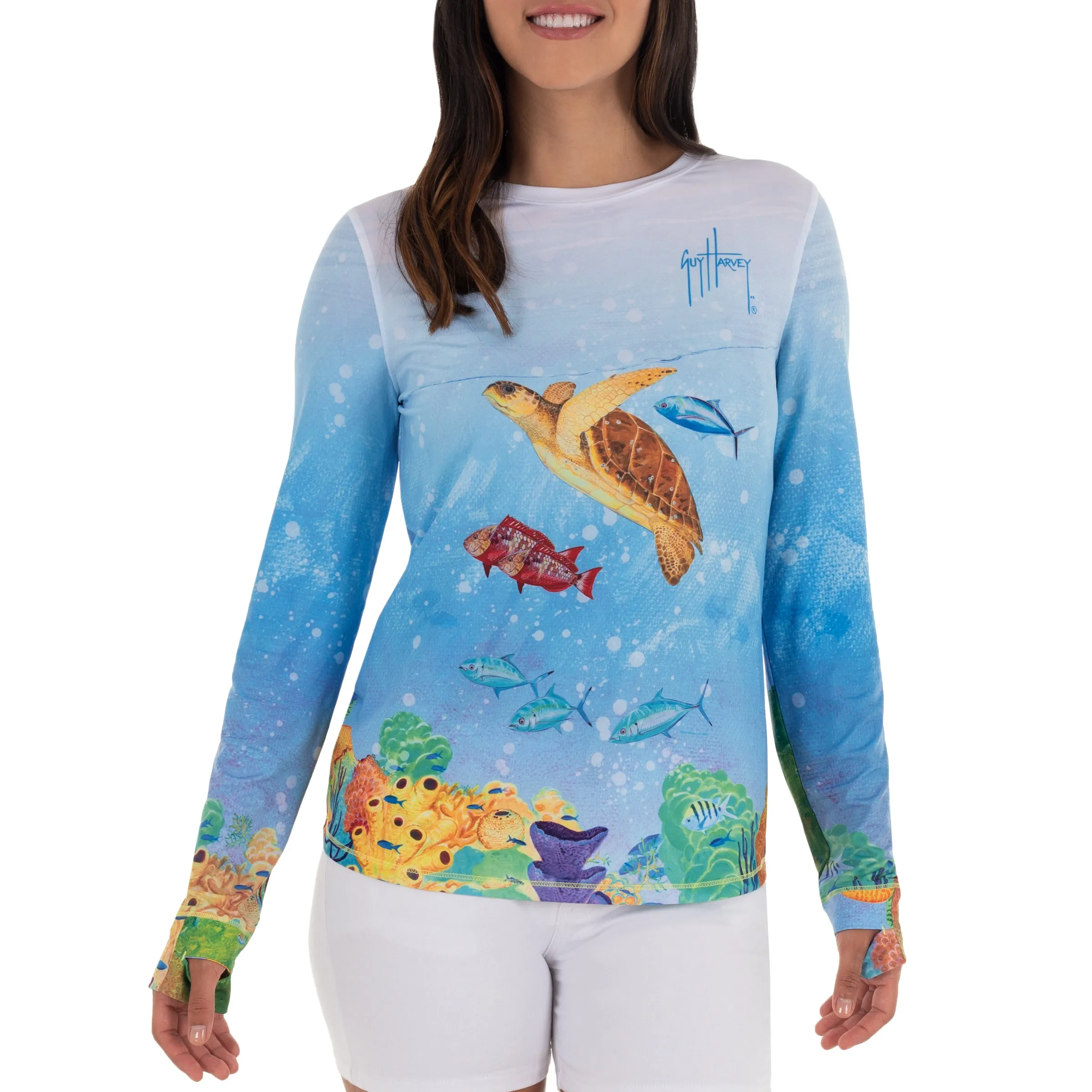 Ladies Turtle Reef Long Sleeve Sun Protection Top