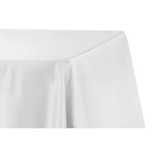 Lamour Satin 90"x132" Rectangular Oblong Tablecloth - White