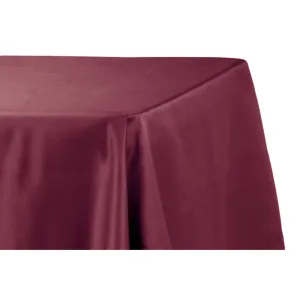 Lamour Satin 90"x156" Rectangular Oblong Tablecloth - Burgundy