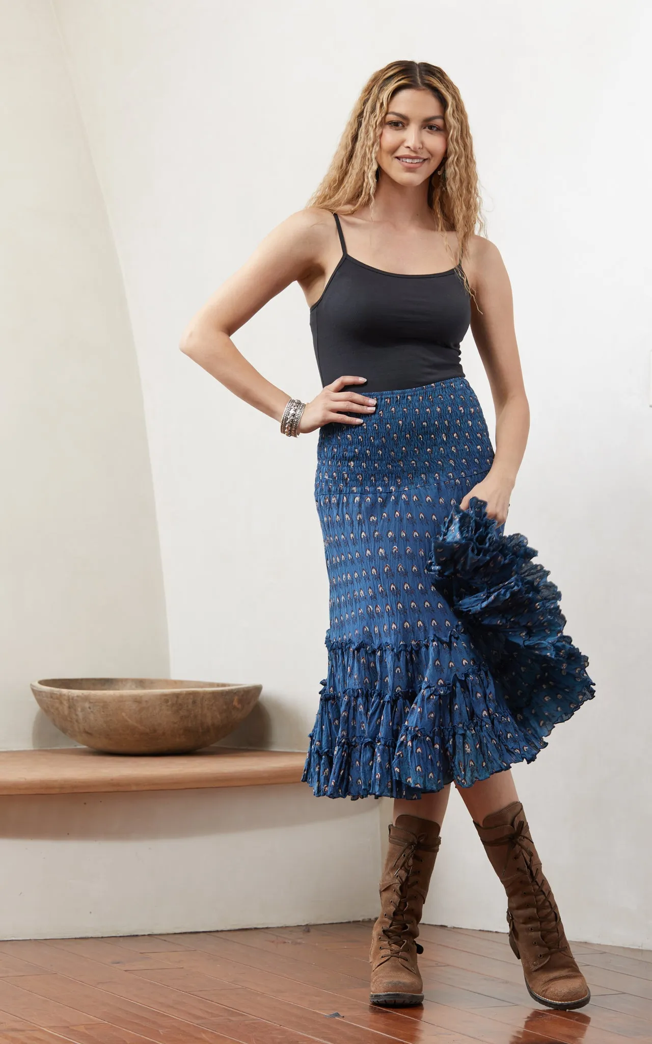 Lola Skirt, Short, Dulce Indigo