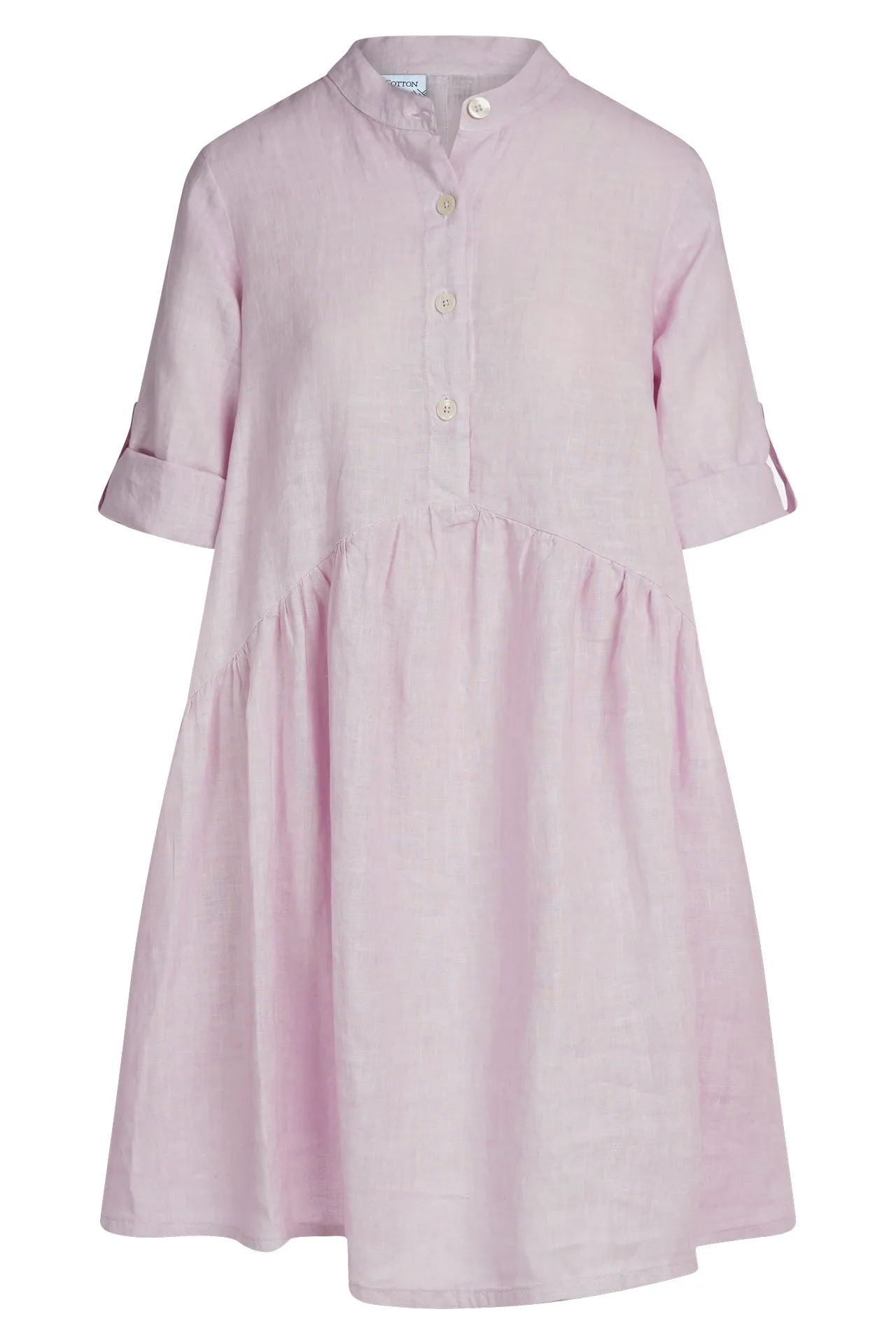 Mini Length Linen Dress With Buttons