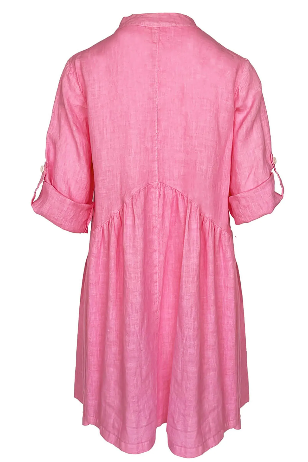 Mini Length Linen Dress With Buttons