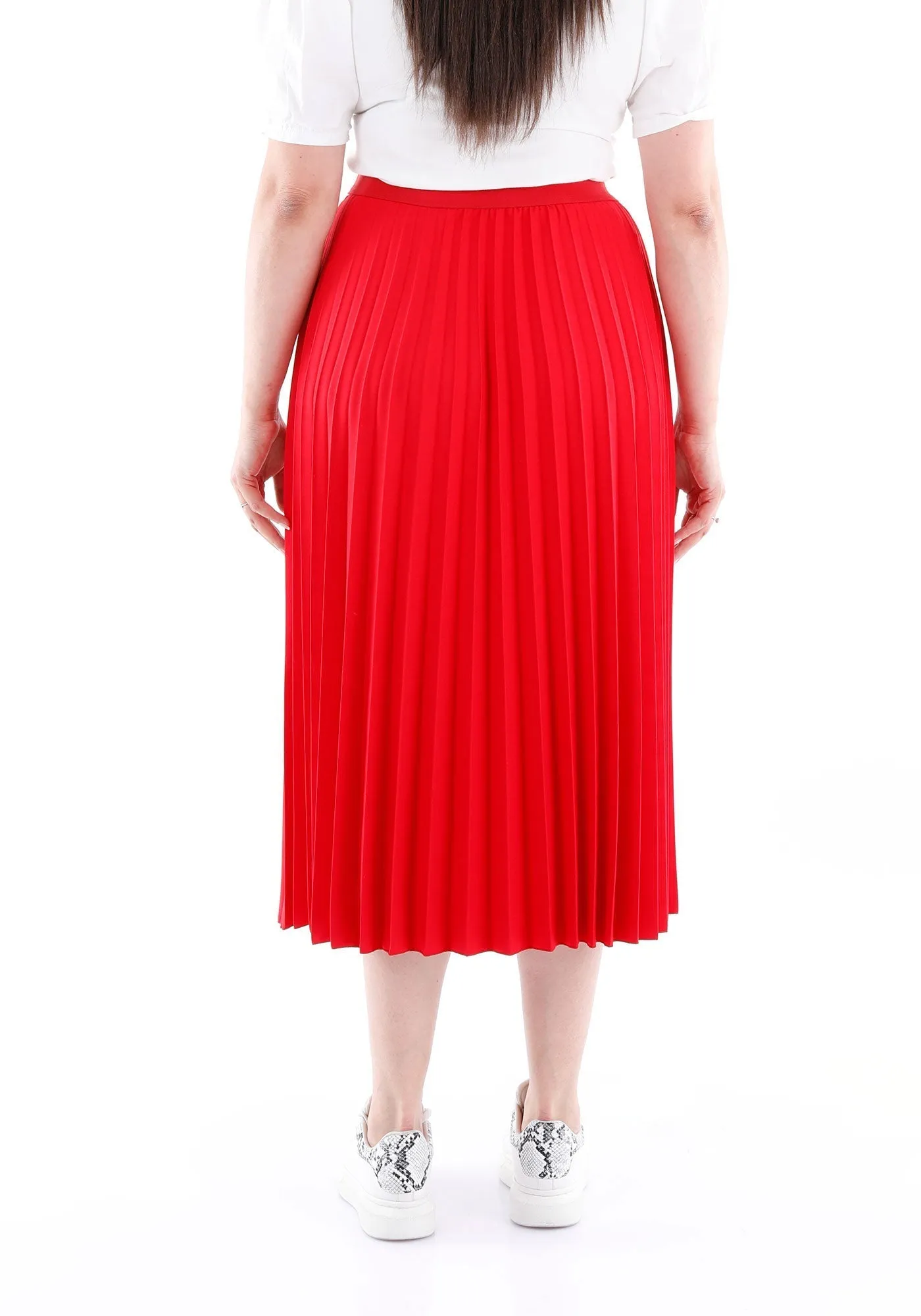 Oversized Accordion Plise Midi Pleated Skirt