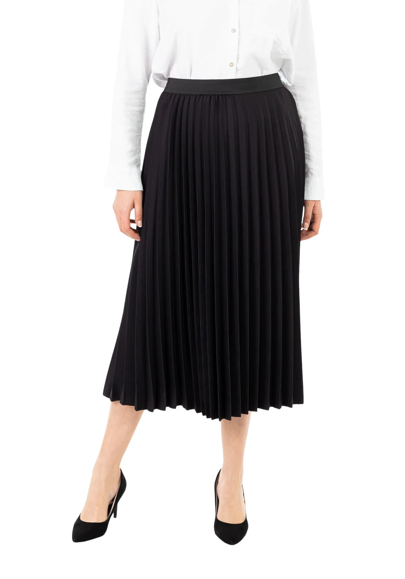 Oversized Accordion Plise Midi Pleated Skirt