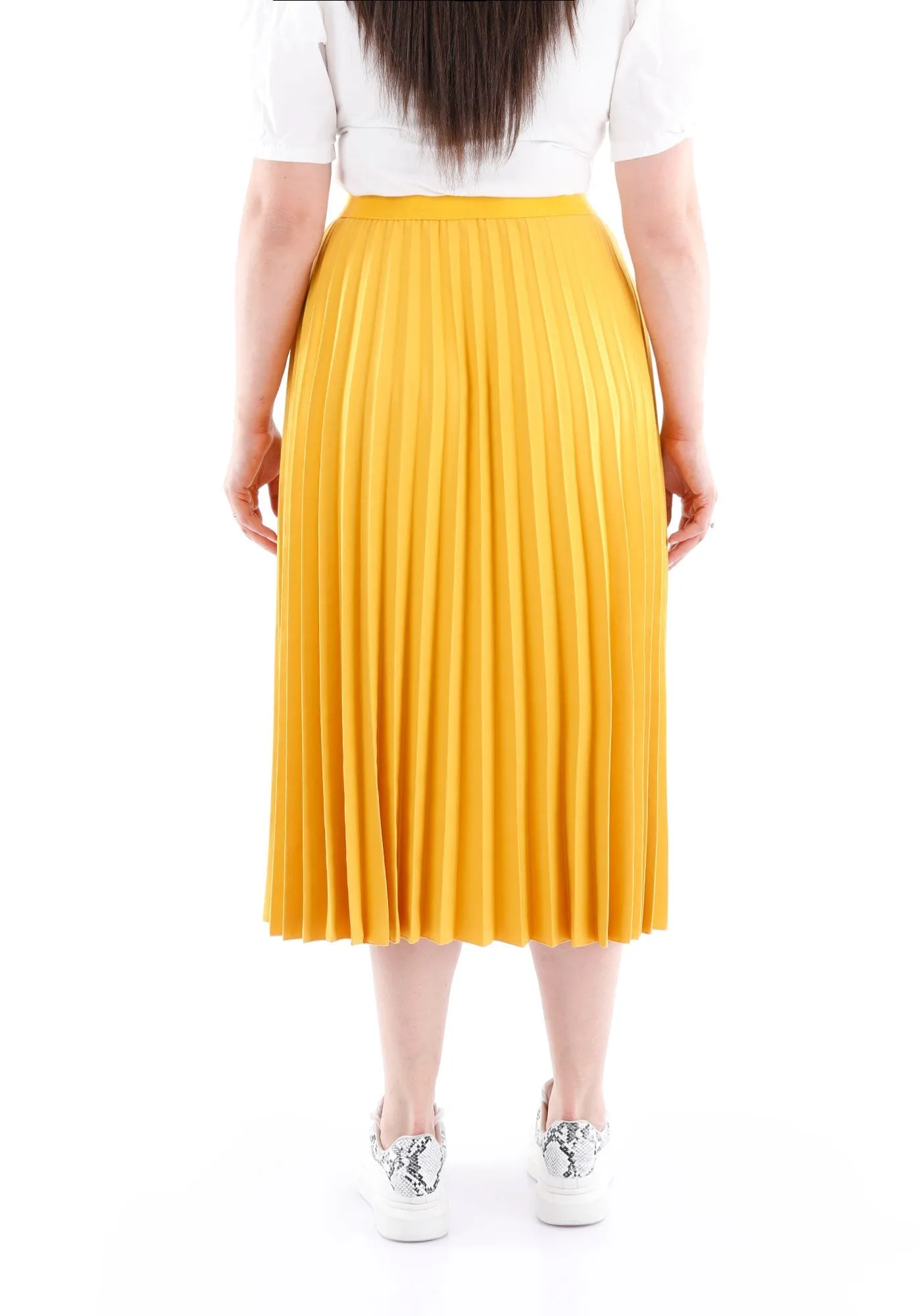 Oversized Accordion Plise Midi Pleated Skirt