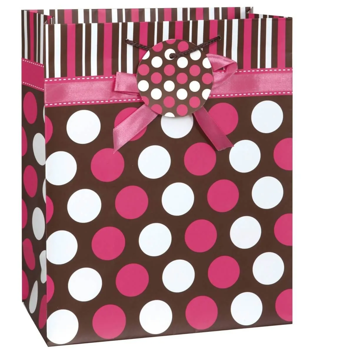 Pink Polka Dot Bow Gift Bag