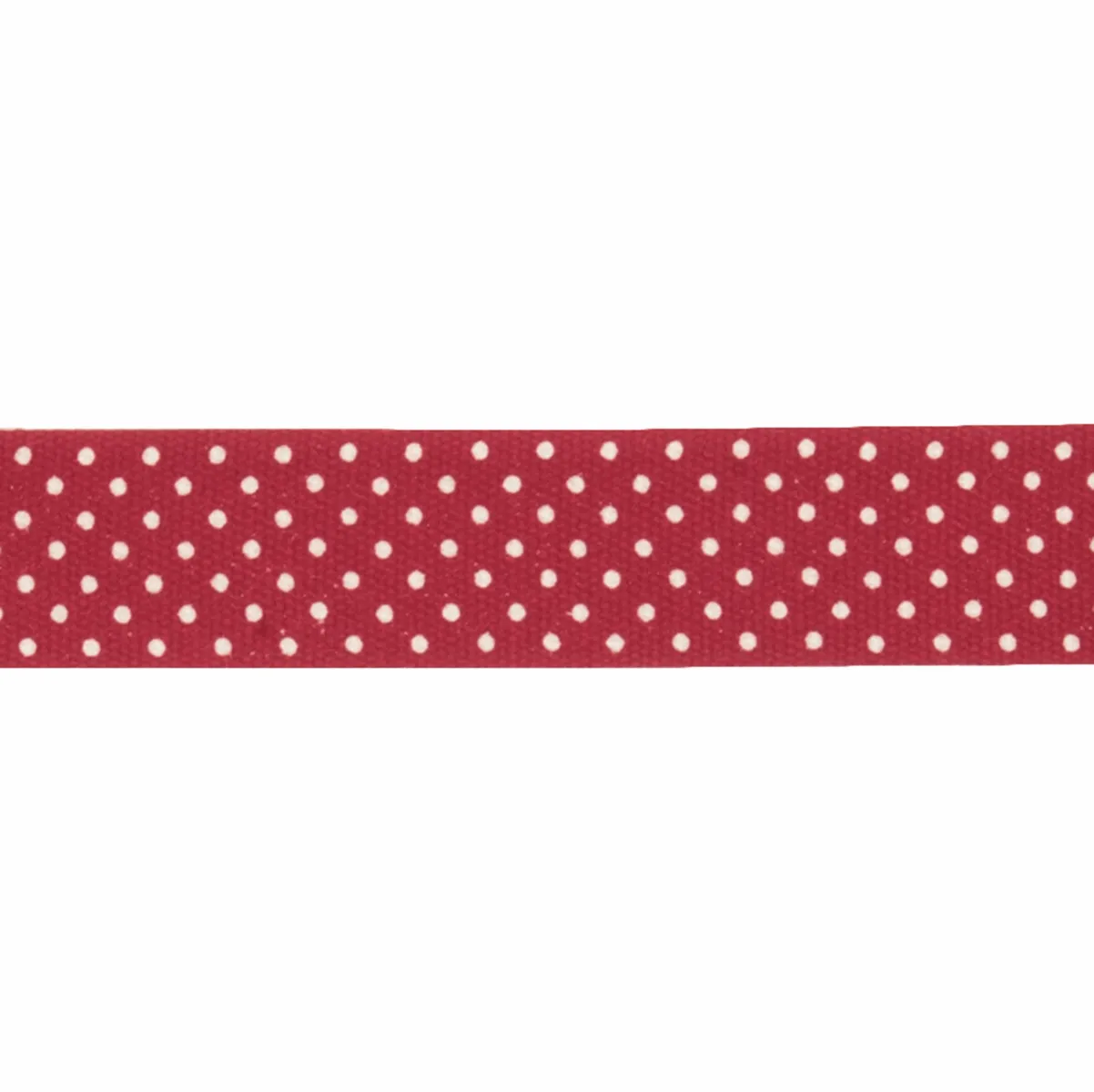 Polka Dot Cotton Ribbon Reel - 5m x 15mm (Red)