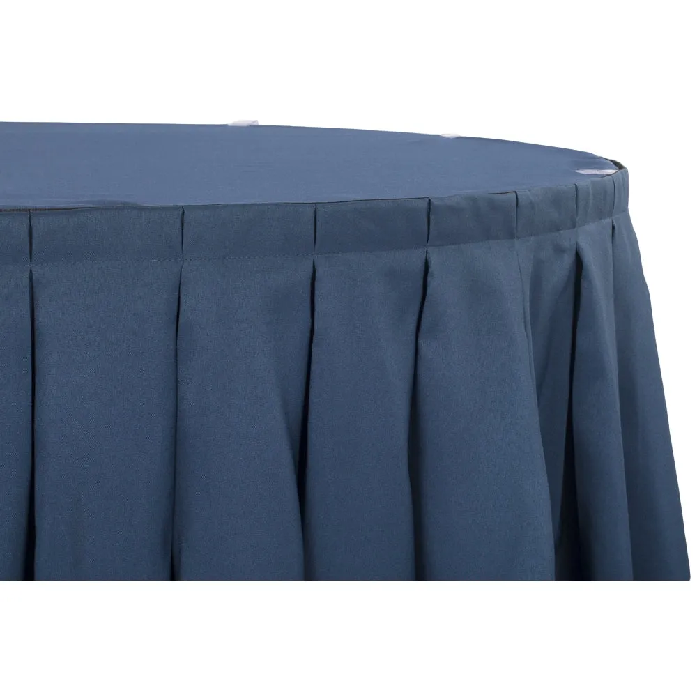 Polyester 14ft Table Skirt - Navy Blue