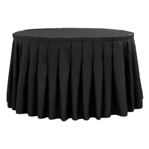 Polyester 17ft Table Skirt - Black