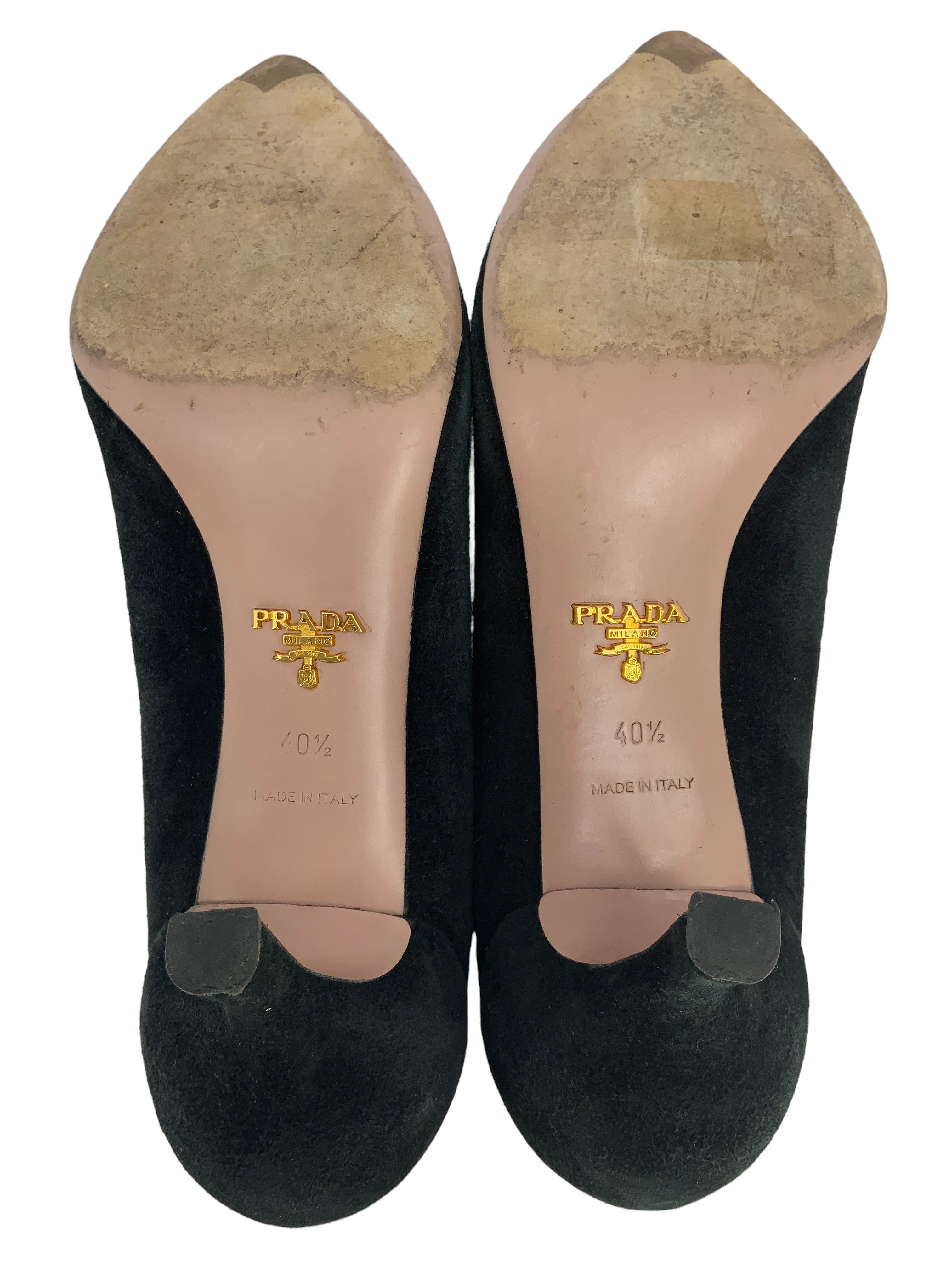 Prada Suede Pleated Applique Pumps Size 10.5